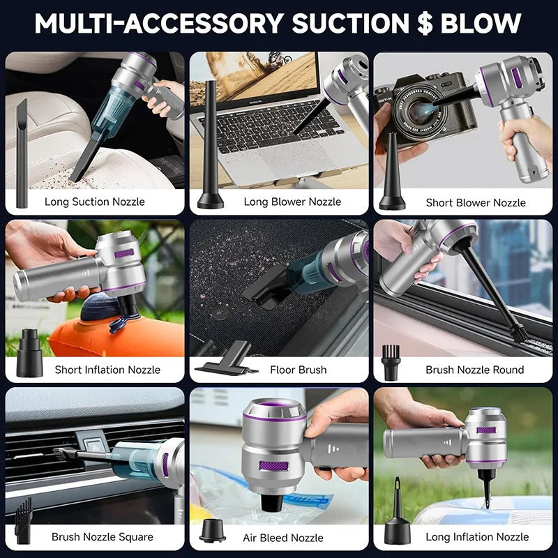 TurboClean Pro – Cordless Mini Car Vacuum Cleaner