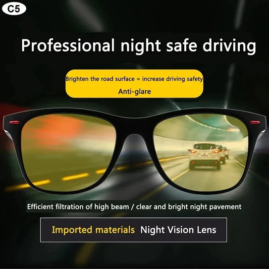 Polarized Round Night & Day Vision Sunglasses for Men