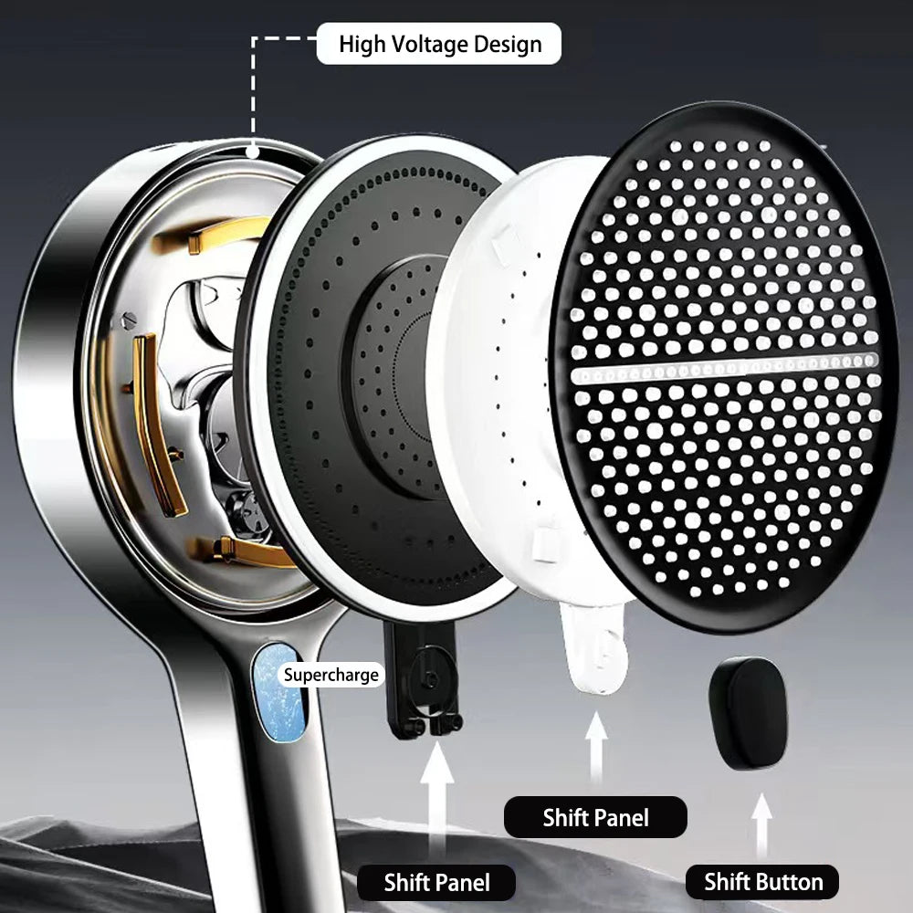 UltraHead – 4-Mode High-Pressure Handheld Shower Head (15cm)