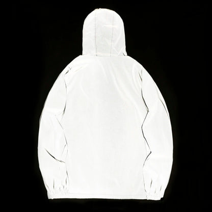 Reflective Gray Jacket – Casual Hooded Outerwear for All Seasons