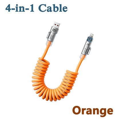 240W 2-in-1 Coiled Fast Charging Cable