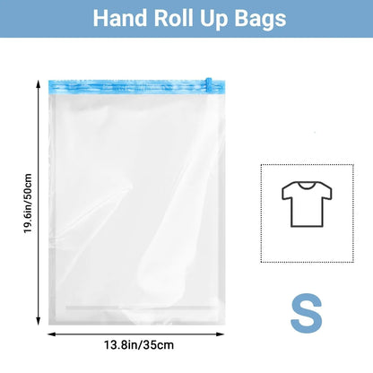 Roll-Up Travel Compression Bags – No Vacuum Required