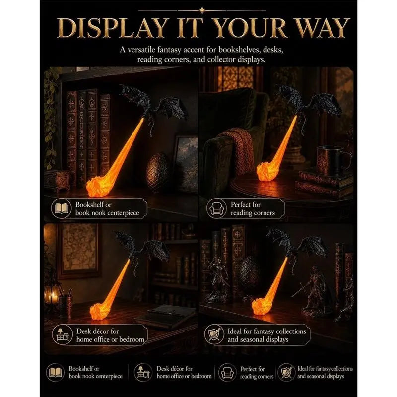 Dragonfire Bookshelf Nook Light