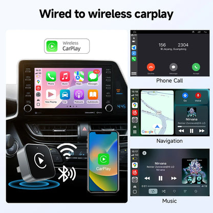 [Upgraded] 2-in-1 Wireless CarPlay & Android Auto Adapter