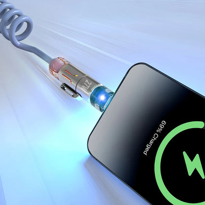 240W 2-in-1 Coiled Fast Charging Cable