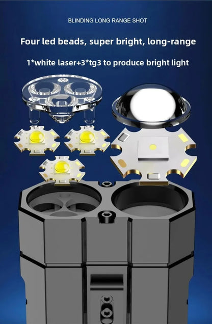 Portable White Laser Flashlight Dual