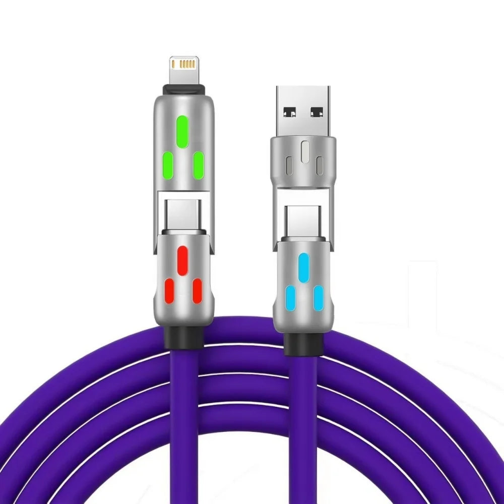 4-in-1 USB-C PD Fast Charging & Data Transfer Cable (240W | Universal Compatibility)