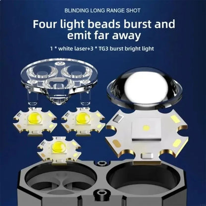 Portable White Laser Flashlight Dual