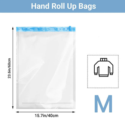 Roll-Up Travel Compression Bags – No Vacuum Required