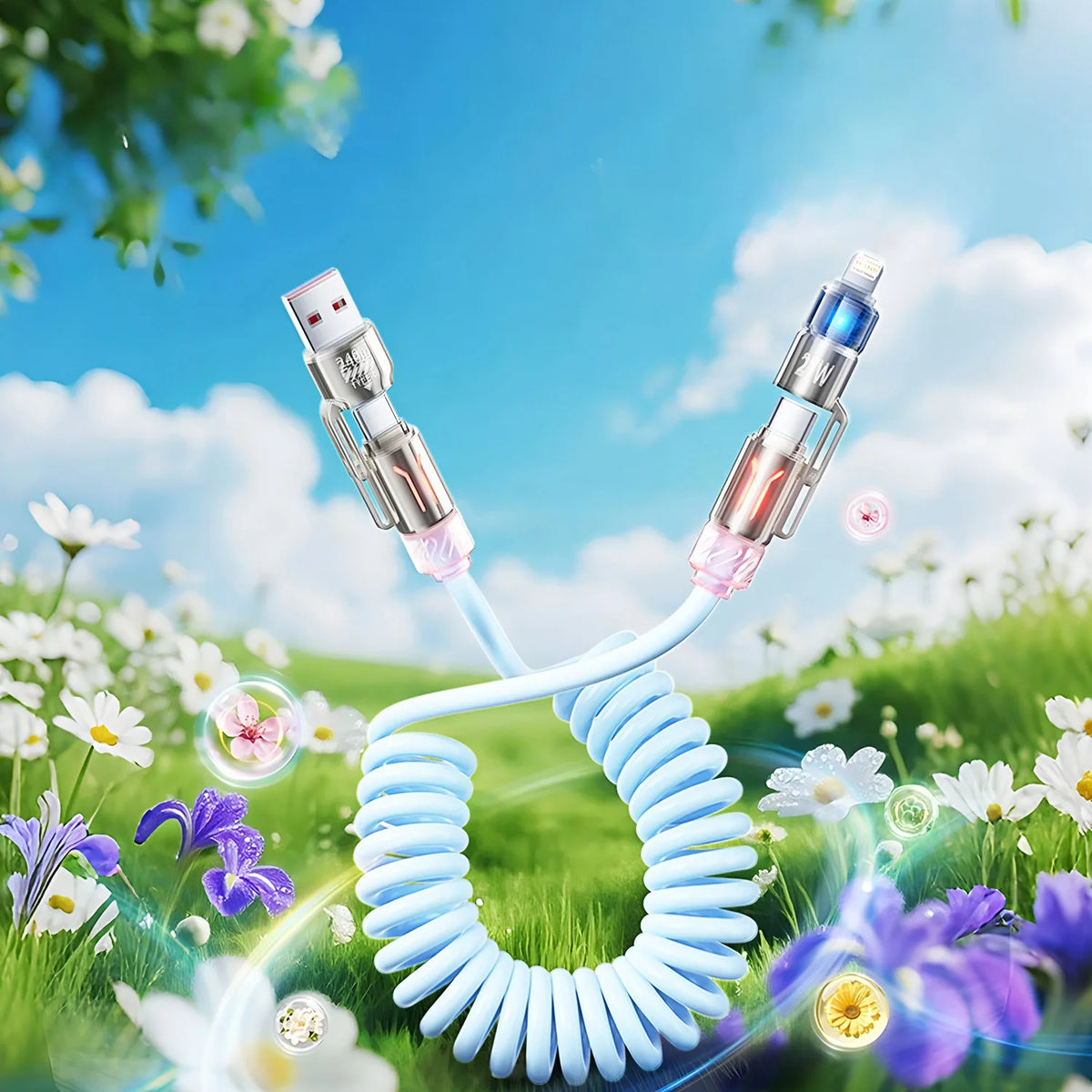 240W 2-in-1 Coiled Fast Charging Cable