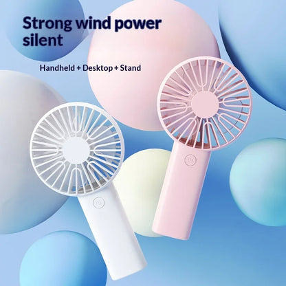 BreezeGo 3-in-1 Mini Handheld Fan – Portable USB Rechargeable Desk & Travel Fan