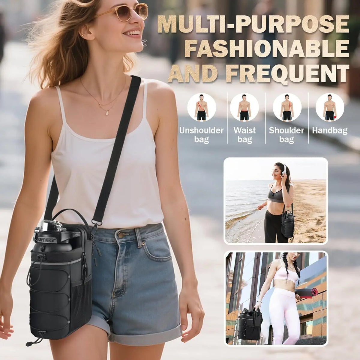 Magnetic Reflective Water Bottle Holder Bag