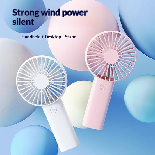 BreezeGo 3-in-1 Mini Handheld Fan – Portable USB Rechargeable Desk & Travel Fan
