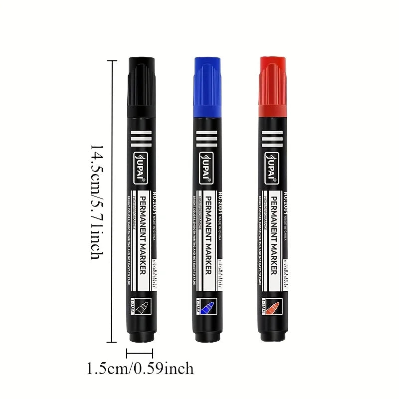 🖊️ 3-Color Permanent Waterproof Marker Set