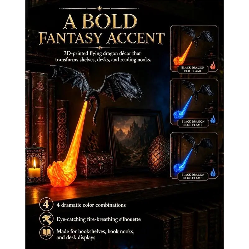 Dragonfire Bookshelf Nook Light