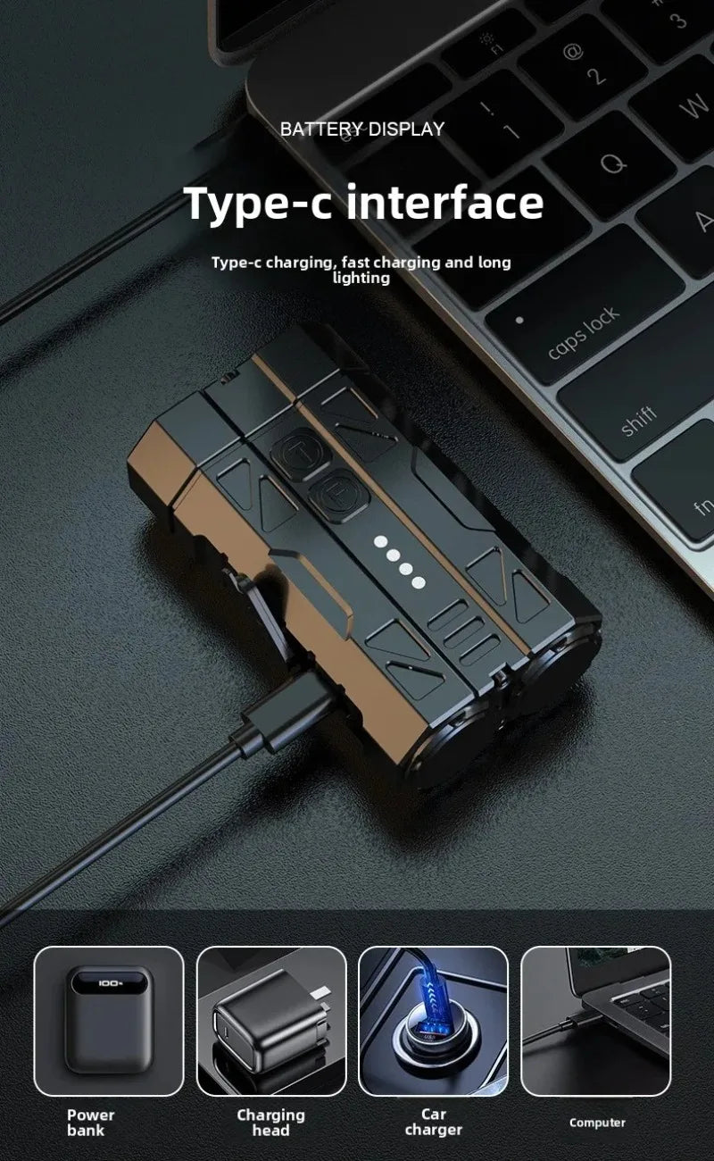 Portable White Laser Flashlight Dual