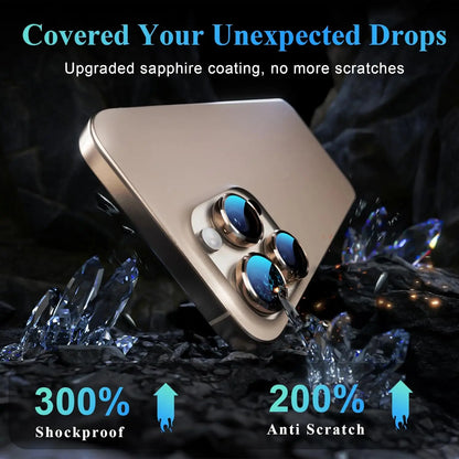 Full-Cover Tempered Glass Camera Lens Protector for iPhone