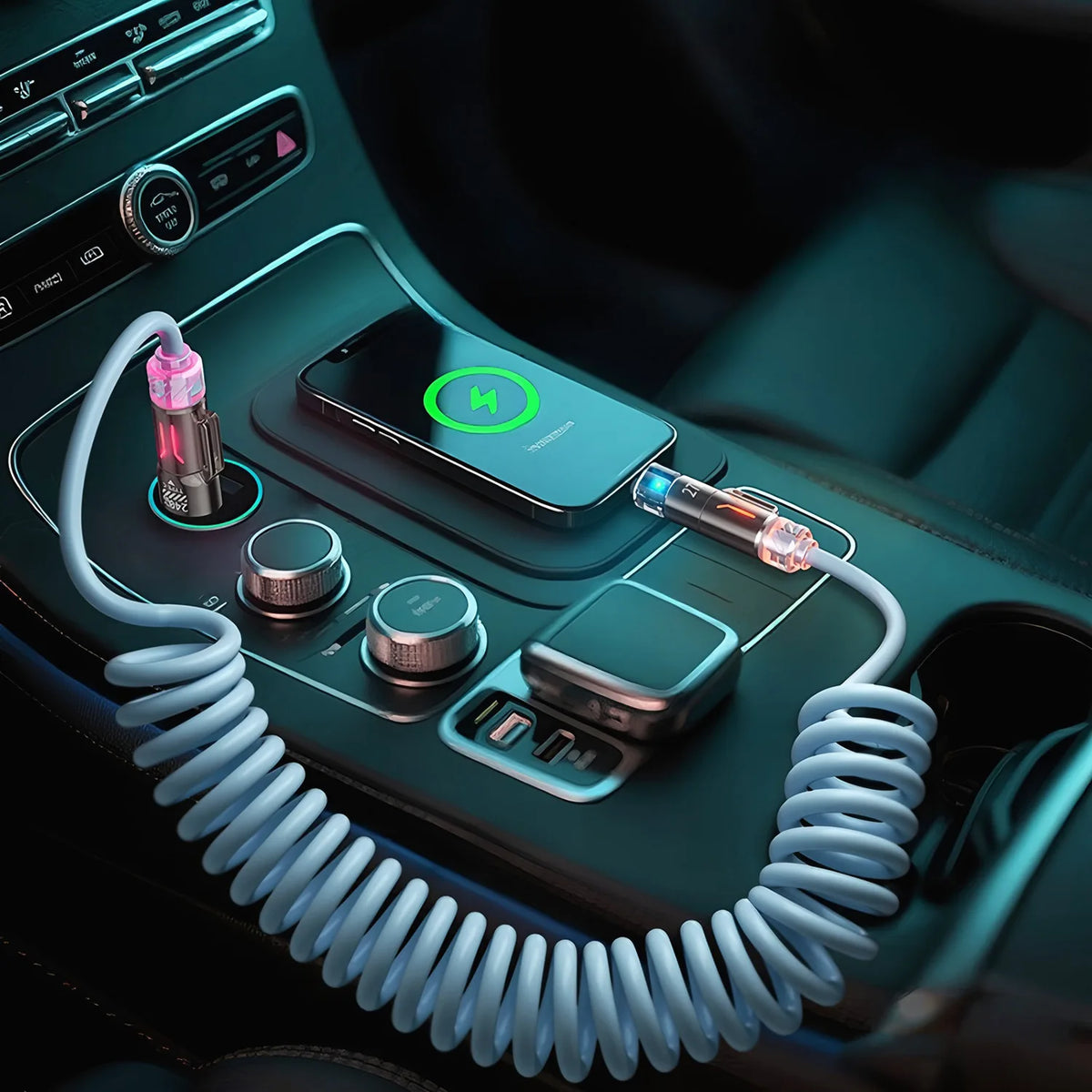 240W 2-in-1 Coiled Fast Charging Cable