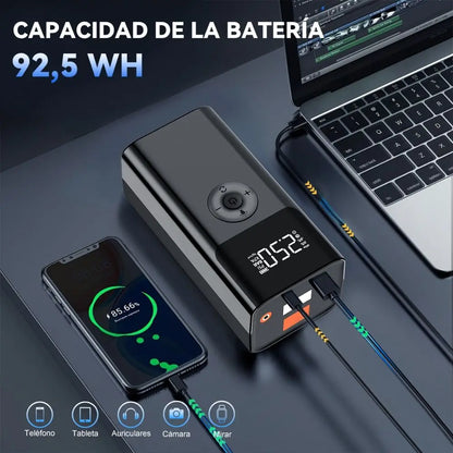 4 In 1 Car Jump Starter - Air Pump High Precision Portable Air Compressor For Car/Motorcycle/ Bicycle