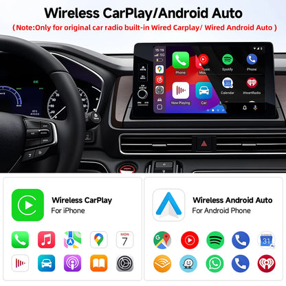 [Upgraded] 2-in-1 Wireless CarPlay & Android Auto Adapter