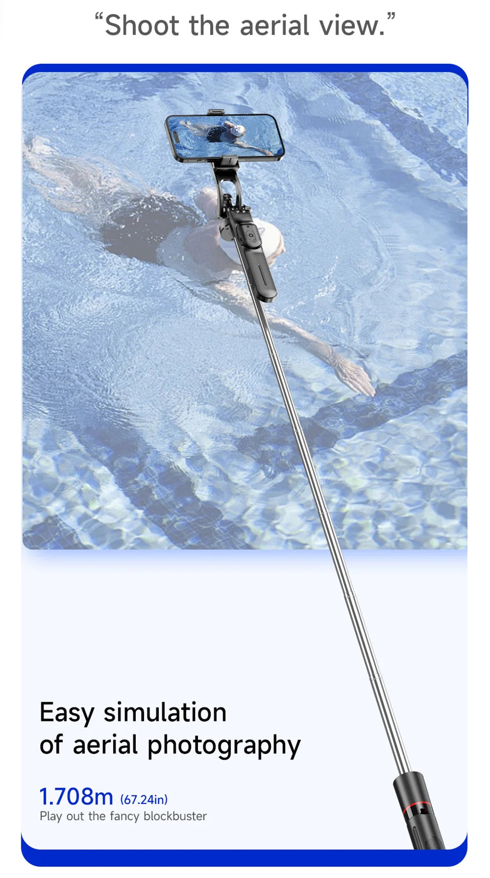 Wireless Bluetooth Selfie Stick Tripod – Extendable 170 cm Phone Stand