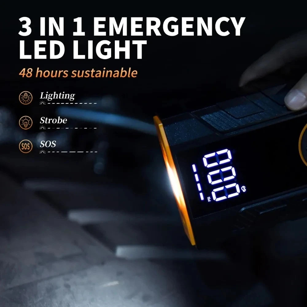 [IMP] 4-IN-1 Car Jump Starter with Air Compressor, Air Pump, Portable Power Bank, Tire Inflator