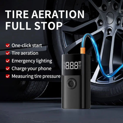 4 In 1 Car Jump Starter - Air Pump High Precision Portable Air Compressor For Car/Motorcycle/ Bicycle