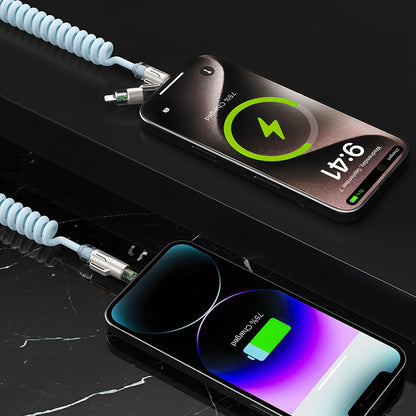 240W 2-in-1 Coiled Fast Charging Cable