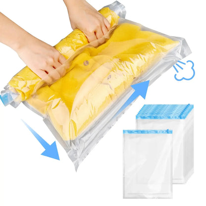 Roll-Up Travel Compression Bags – No Vacuum Required