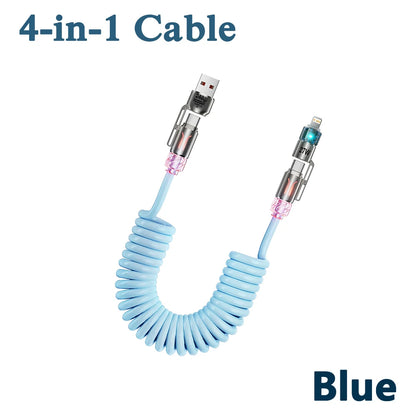 240W 2-in-1 Coiled Fast Charging Cable