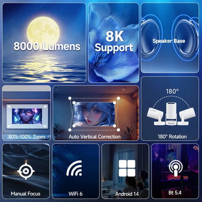 Beamly Projector – Smart 8K-Support Portable Projector
