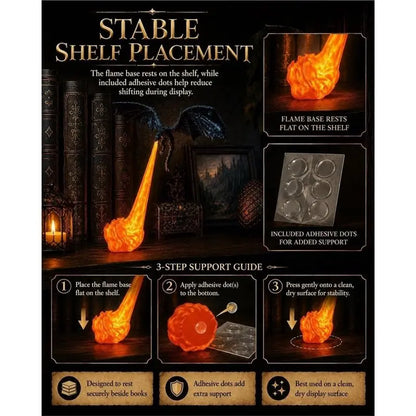 Dragonfire Bookshelf Nook Light