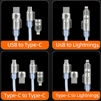 240W 2-in-1 Coiled Fast Charging Cable