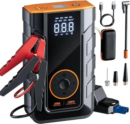 [IMP] 4-IN-1 Car Jump Starter with Air Compressor, Air Pump, Portable Power Bank, Tire Inflator