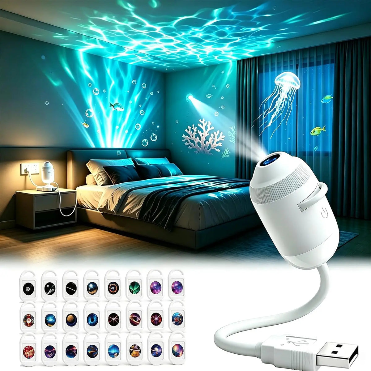 5D Dynamic Galaxy & Ocean Wave Holographic Projector