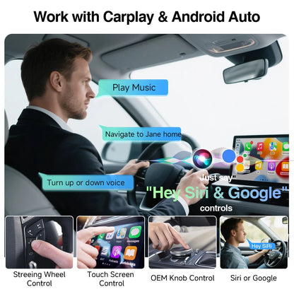 [Upgraded] 2-in-1 Wireless CarPlay & Android Auto Adapter