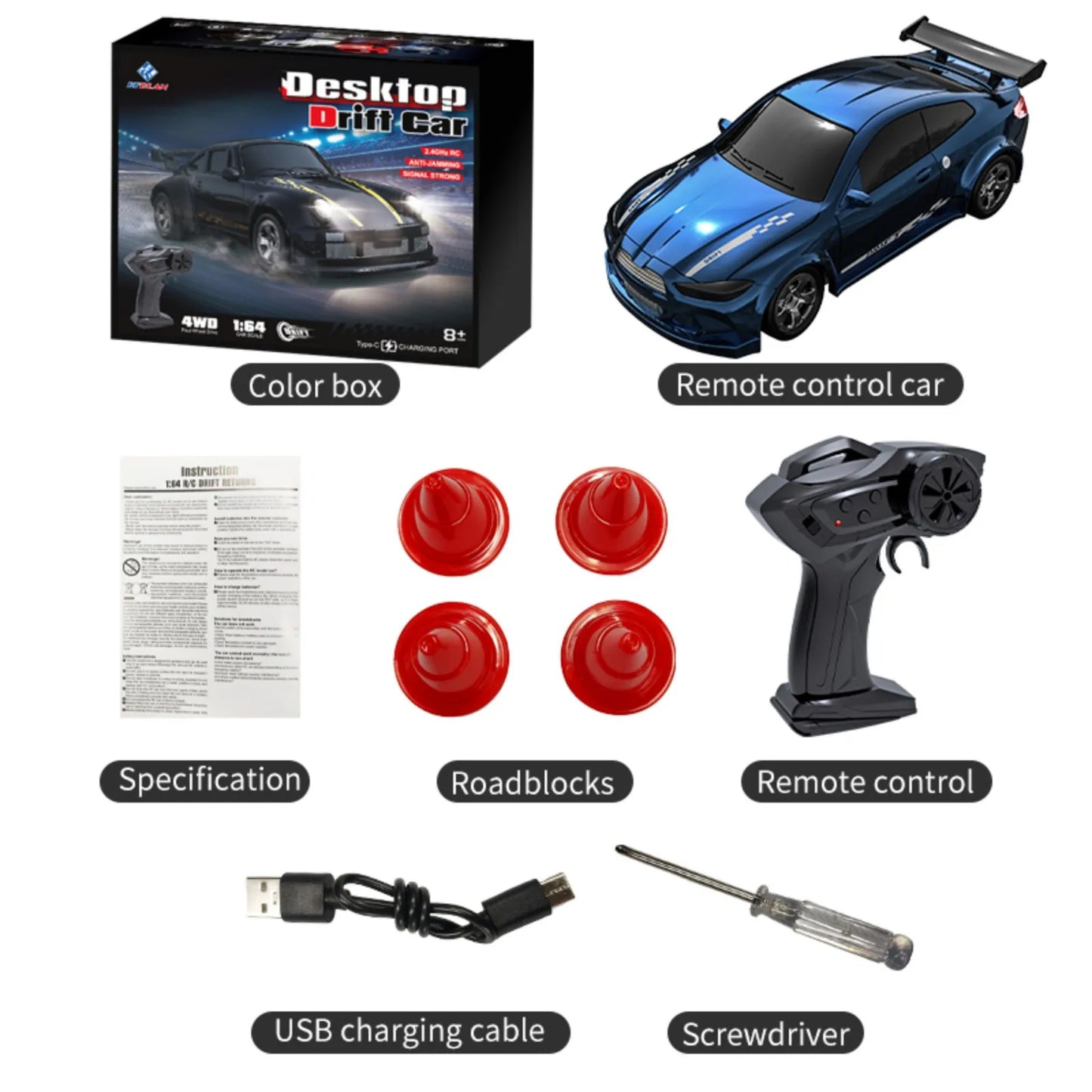 TurboRacer X1 Mini Remote Control Car – 1:64 Scale High-Speed RC Vehicle