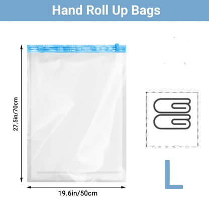 Roll-Up Travel Compression Bags – No Vacuum Required